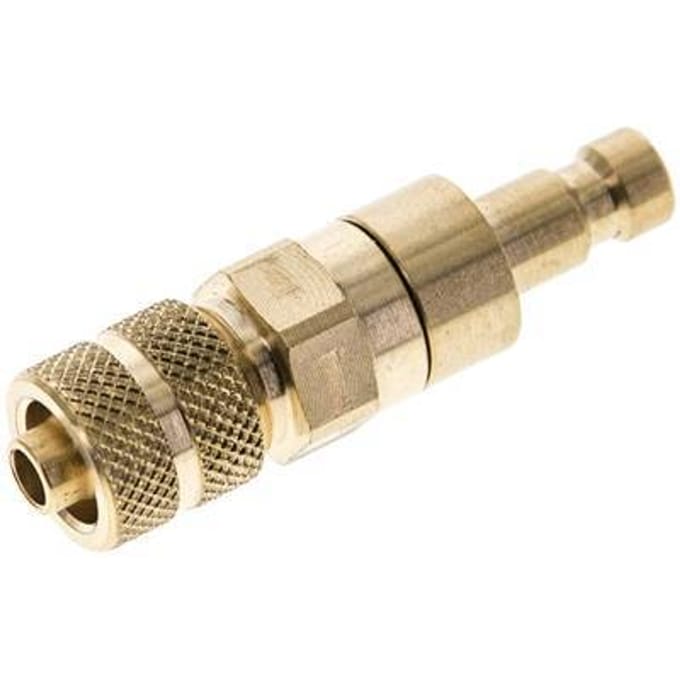 Messing DN 2.7 (Micro) Luchtkoppeling Insteeknippel 4x6 mm Push-On Double Shut-Off - CLP2-N-B-SV-P-4