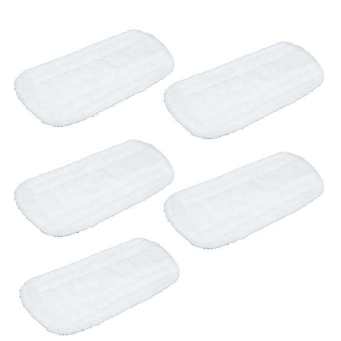 Lot de 5 tampons de nettoyage réutilisables en microfibre pour balai Secura EM‑516 white