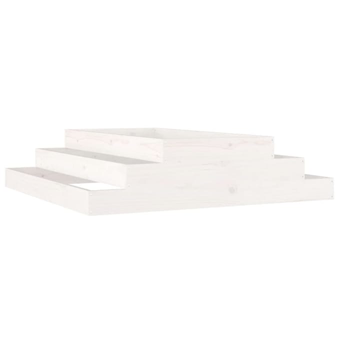 vidaXL - Plantenbak - 110x110x27 - cm - massief - grenenhout - wit