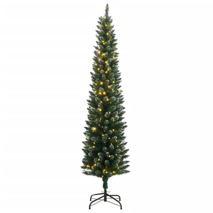vidaXL - Kunstkerstboom - smal - met - 150 - LED's - 150 - cm