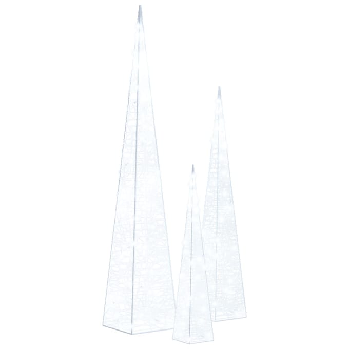 vidaXL - Lichtkegelset - decoratief - LED - 30/45/60 - cm - acryl - koudwit