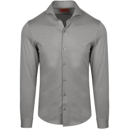 Suitable Sorona Overhemd Mid Grijs - Maat 38 - Heren - Overhemden Formeel
