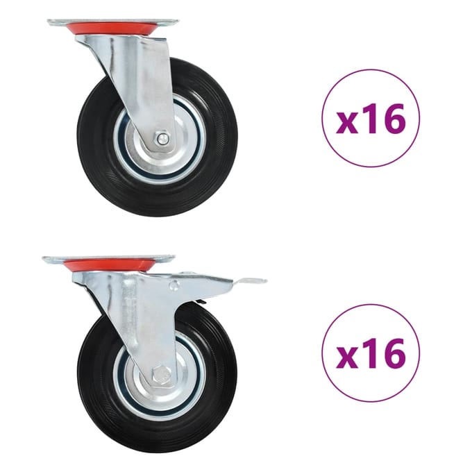 vidaXL - 32 - st - Zwenkwielen - 125 - mm