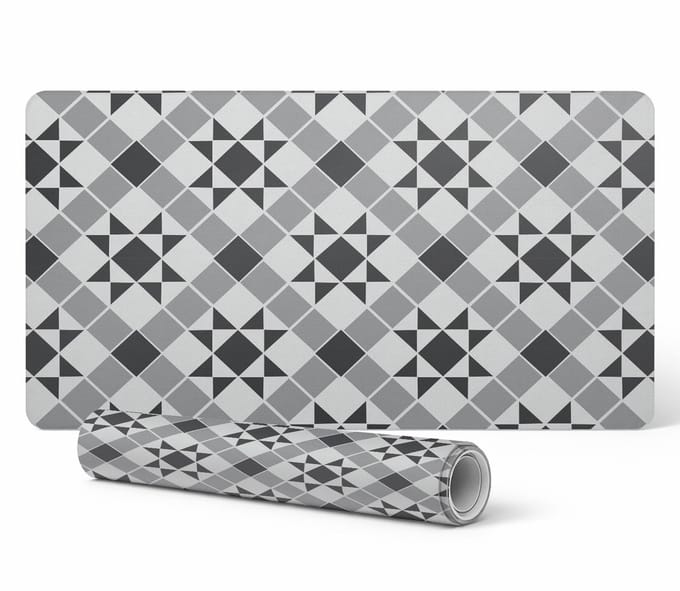 Decoratieve bureauonderlegger met geometrisch sterrenpatroon 120x60 cm