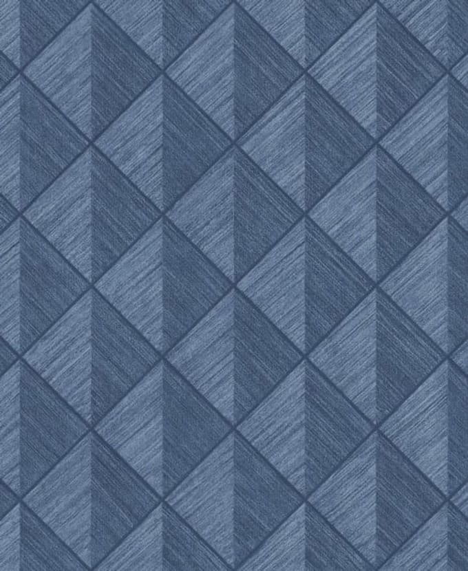 BLAUW RETRO BEHANG RASCH