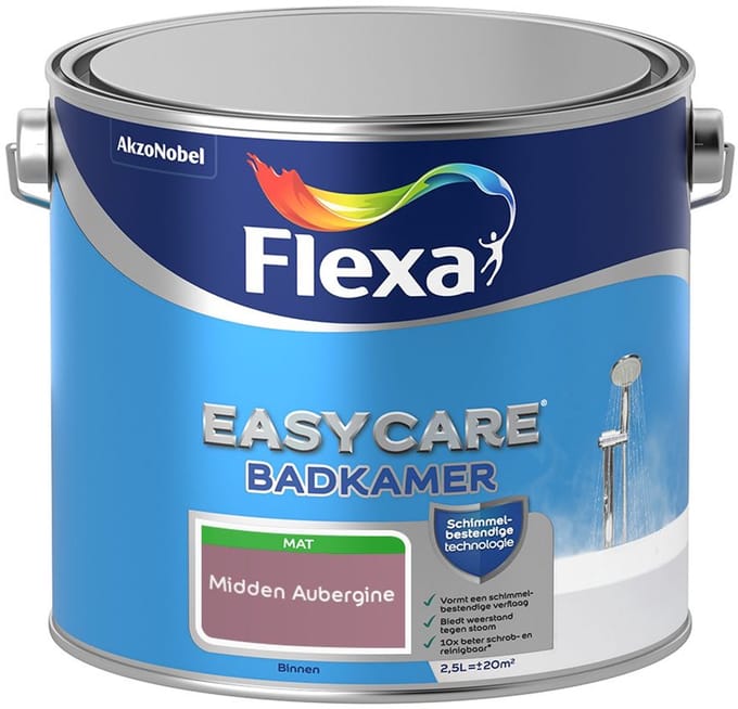 Flexa - Easycare Badkamer - Midden Aubergine - Mengverf - 2,5 L