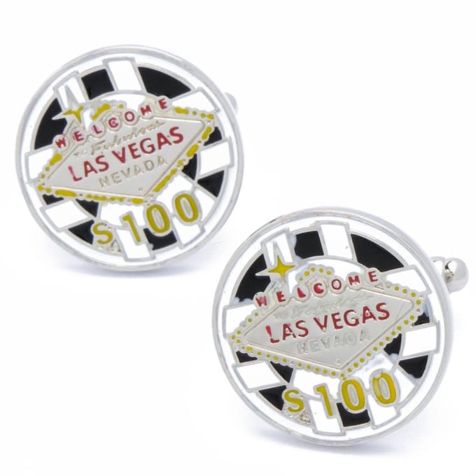 Manchetknopen - Las Vegas Wit en Blauw