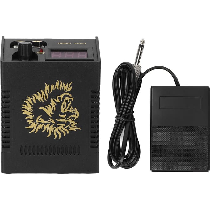Alimentation Machine à Tatouer Pédale de Pied Tatouage Affichage LED Kit de Démarrage Tatouage Complet black