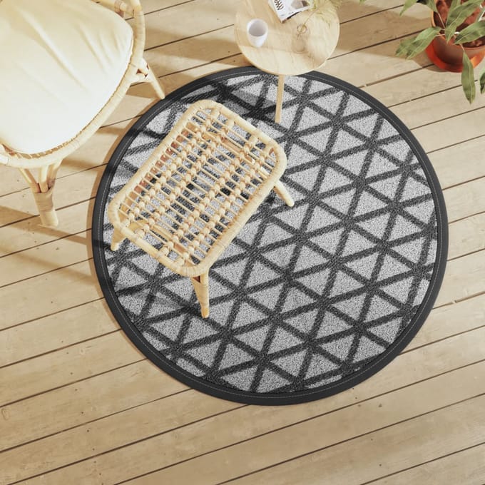vidaXL - Buitenkleed - ARAKIL - Ø120 - cm - polypropeen - zwart