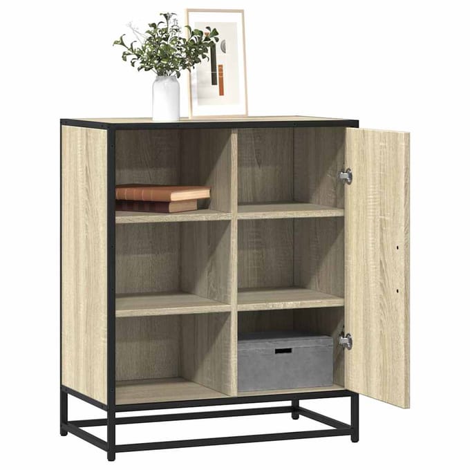 vidaXL - Dressoir - 62x35x76 - cm - bewerkt - hout - sonoma - eikenkleurig