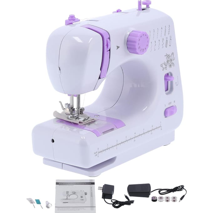 505A 605 Machine à coudre Ménage Mini Multifonctionnelle Électrique de Bureau Surjeteuse gray