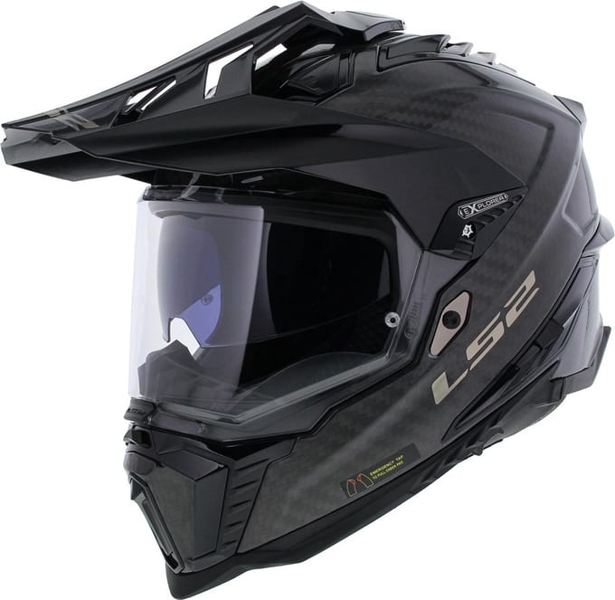 LS2 MX701 Explorer C Allroad Motorhelm solid carbon glans XXL