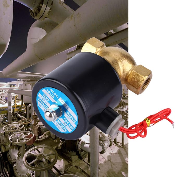 Électrovanne à deux voies en laiton normalement fermée pour air, eau, vapeur(DC24V)