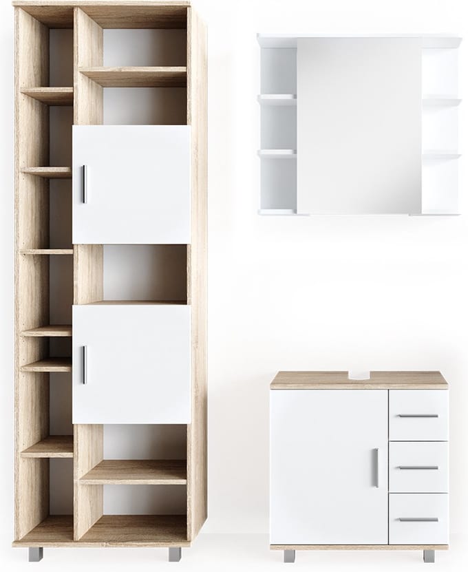Vicco Badkamermeubel set Ilias, Sonoma, 3-delig
