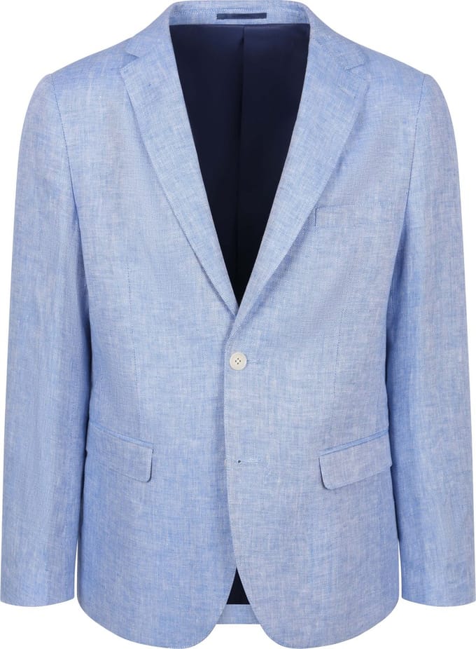 Suitable Blazer Linnen Panama Lichtblauw - Maat 48 - Heren blazer