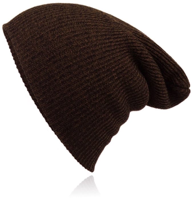 Beanie Muts in Katoenblend voor Mannen - Bruin