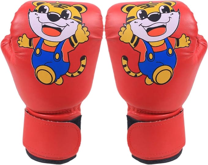 Bokshandschoenen Kinderen - Junior Mitts Training - Bokstraining Oefenen - Ademend en Beschermend - 4 cm Vulling - Rood