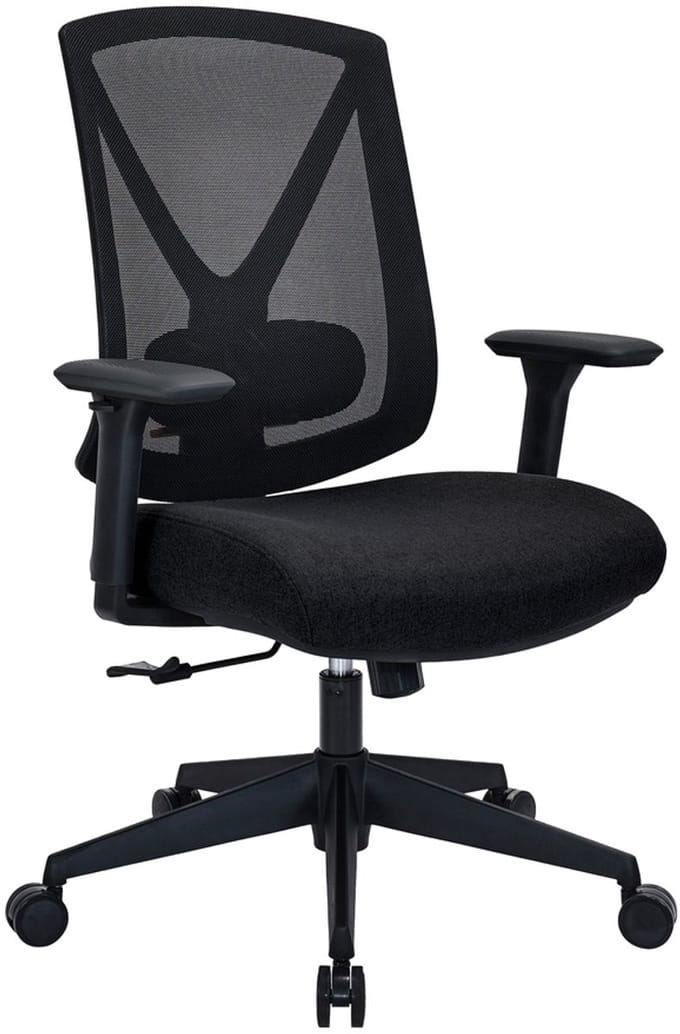 Bureaustoel / draaistoel Mirou met netrugleuning / stoffen zitting, zwart, hjh OFFICE