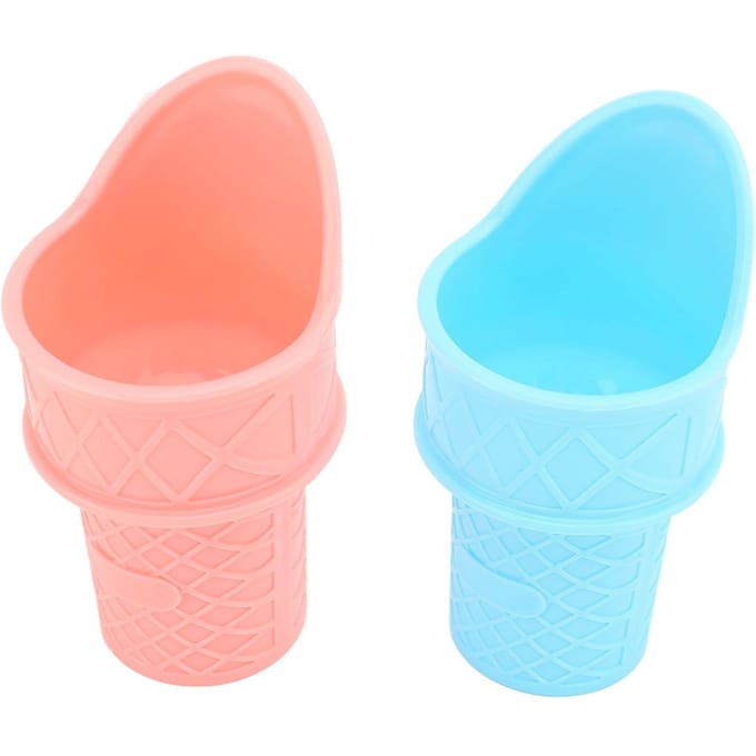 2 STUKS IJshoorntje Schep PP Herbruikbaar IJshoorntje Bevroren Traktatie Bekertje voor Feestcadeaus Roze Blauw blue