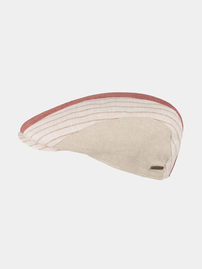 Caleb - Linnen flat cap - Rood