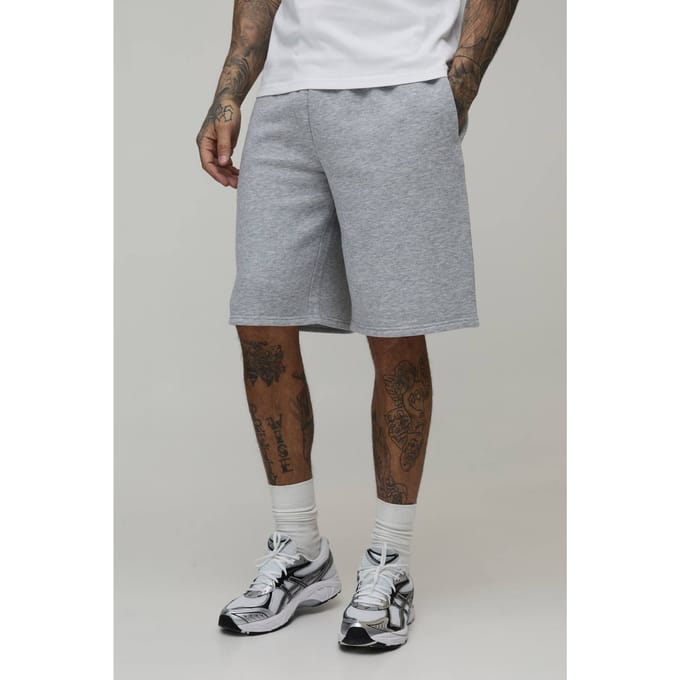 Tall Essential Baggy Fit Jersey Short | Grey Marl | Size XL