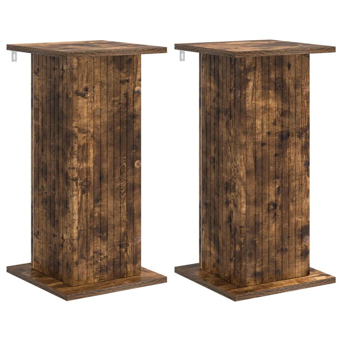vidaXL - Plantenstand - 2 - st - Gerookt - eiken - 30,5 - x - 30 - x - 60,5 - cm
