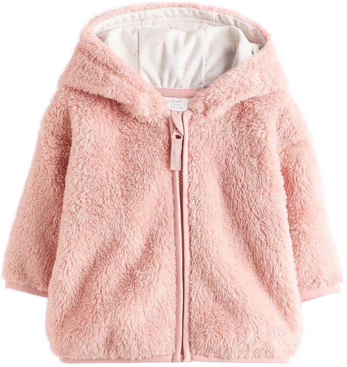 Next - Meisjes - Fleece babyjack met capuchon - Roze