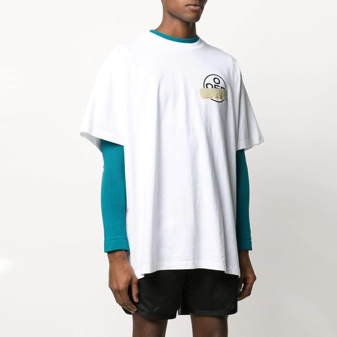 Off-White Tape Arrows Korte Mouw Overhemd Wit Heren Tops OMAA038R201850020148 S beige