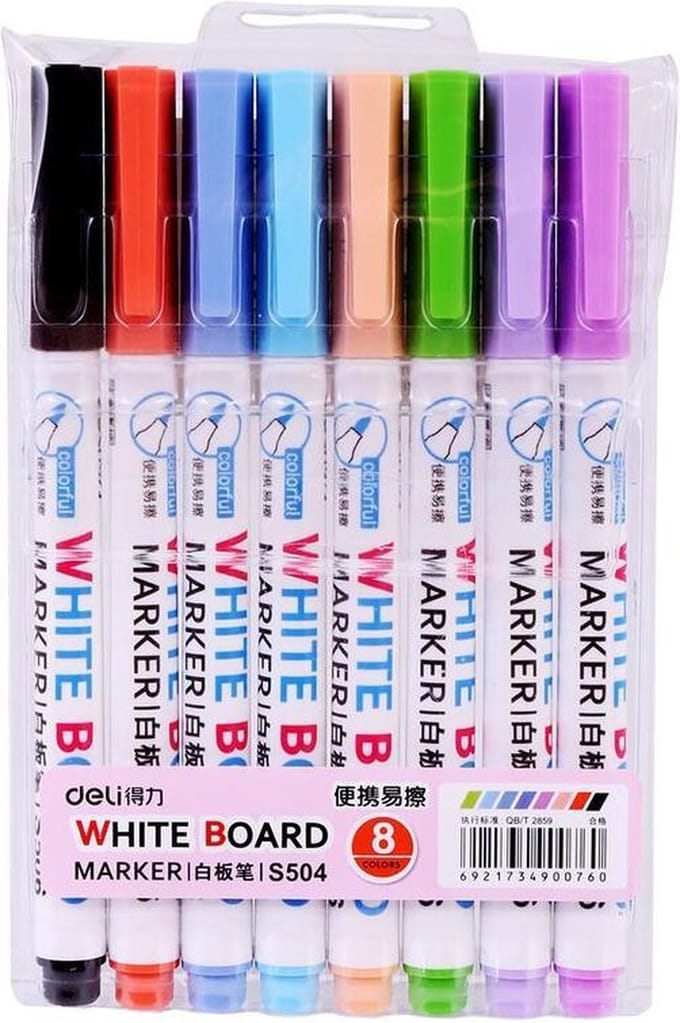 KELERINO. Whiteboard Markers - Pastelkleuren - 8 Stuks