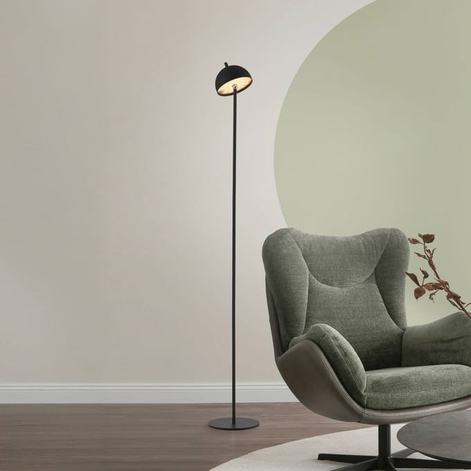 Schöner Wohnen LED vloerlamp op accu Bellis, zwart, IP54