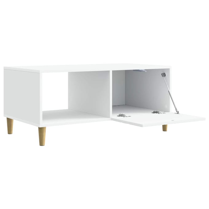 vidaXL - Salontafel - Wit - 90 - x - 50 - x - 40 - cm - Bewerkt - hout
