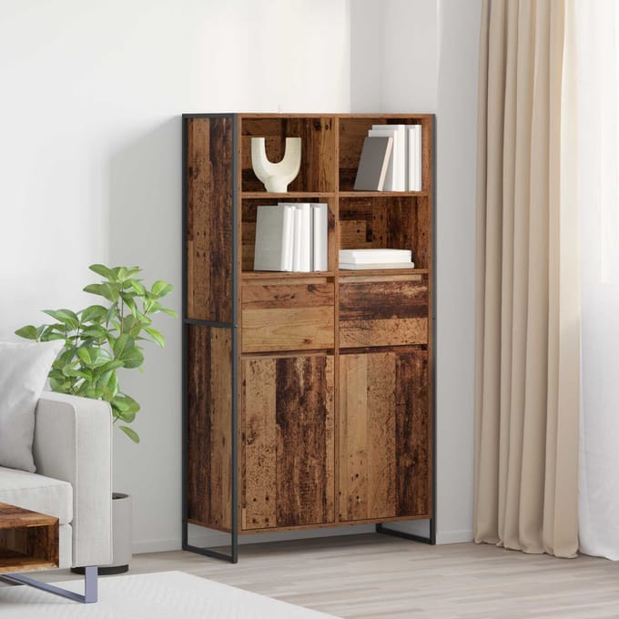 vidaXL - Dressoir - Oud - Hout - 81 - x - 36 - x - 150.5 - cm - Bewerkt - hout