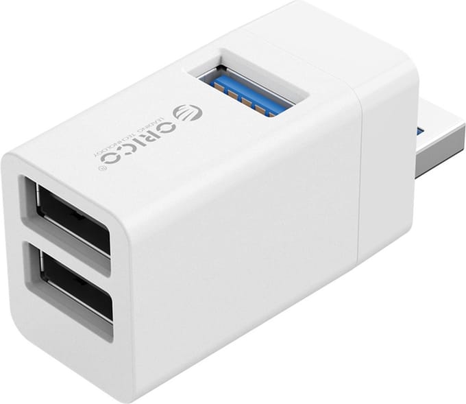 ORICO Mini USB hub met 3 USB-A poorten - 5Gbps - Plug and Play – Wit