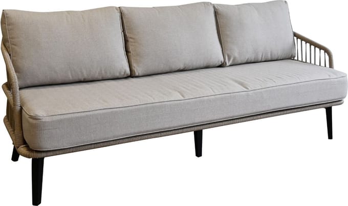 Loungebank Isabel | 3-persoons | Sand/black | Rope