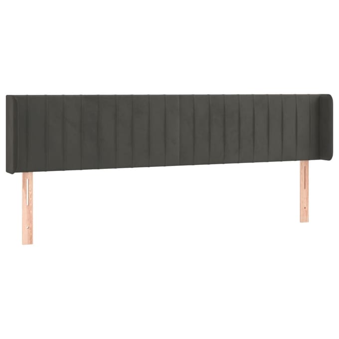 vidaXL - Hoofdbord - LED - 163x16x78/88 - cm - fluweel - donkergrijs