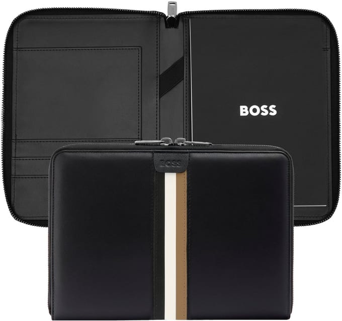 HUGO BOSS Schrijfmappen Iconic Conference Folder Black Zwart