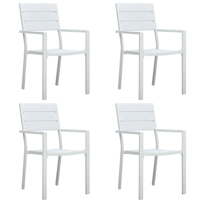 vidaXL - Tuinstoelen - 4 - st - hout-look - HDPE - wit