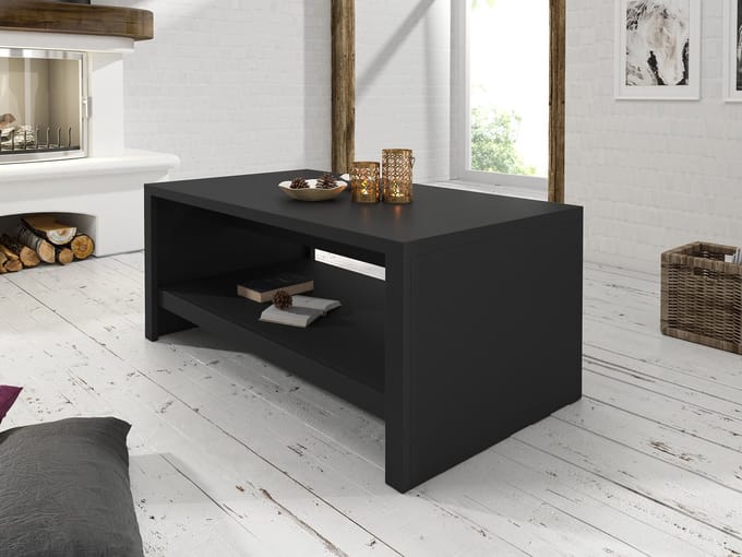 Meubella - Salontafel Monaco - Mat zwart - 120 cm
