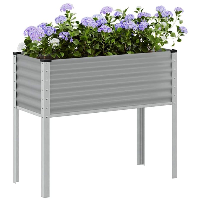 vidaXL - Plantenbak - 100x45x90 - cm - staal - grijs