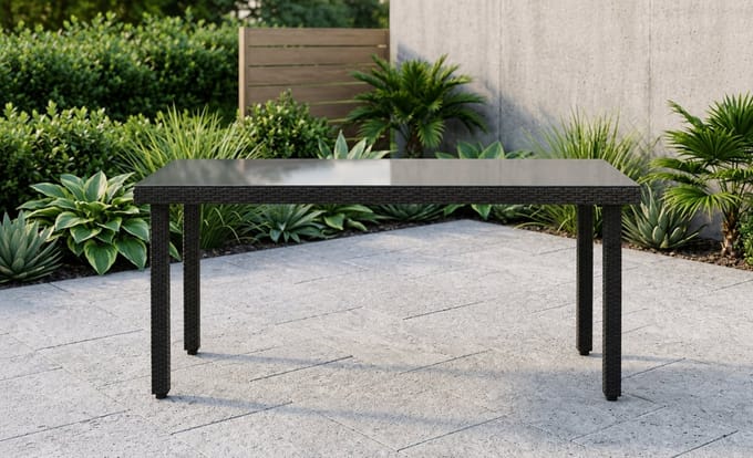 Luxe Poly Rattan Tuinset – Weerbestendig – Antraciet – 160x90 cm – Industrohome
