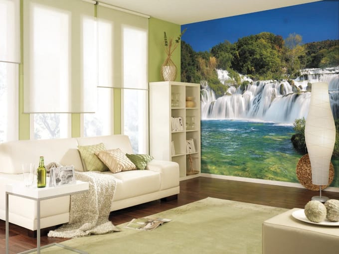 Fotobehang Krka Falls - Groen - 2,54m X 368cm