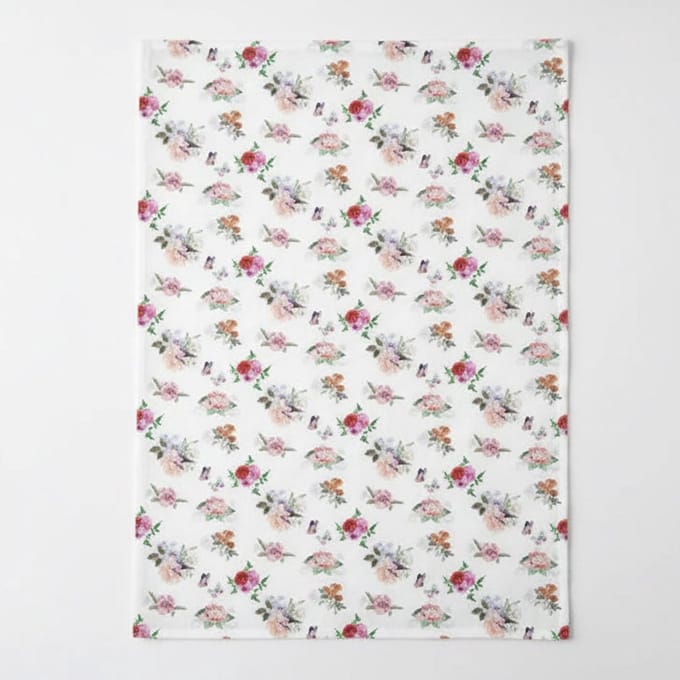 Ambiente Theedoek Charlotte wit roze 70x50cm