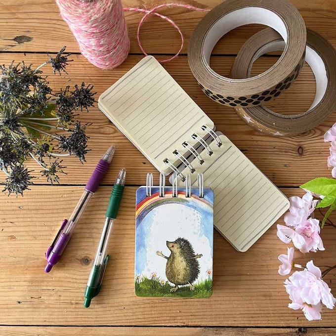 Alex Clark klein spiraal gebonden notitieblokje egel ~Hedgehog Small Spiral Bound Notepad'