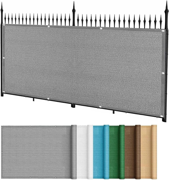 Balkonbekleding - Inkijkbescherming Balkon - Privacy op Balkon - Scheurvast Polyester - 60x850cm - Grijs