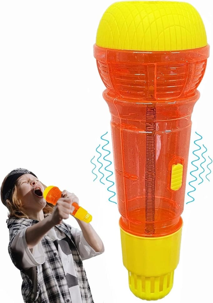 Echo Microfoon - Kindermicrofoon Speelgoed - Zingen en Spreken - Natuurlijke Nagalm - 24 cm - Oranje