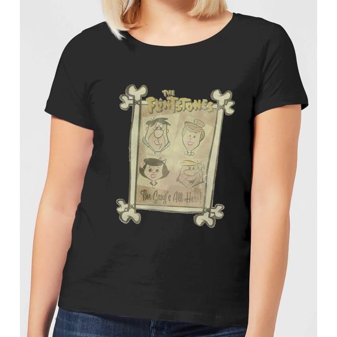 The Flintstones The Gang's All Here Women's T-Shirt - Black - M