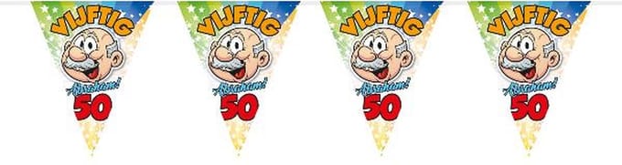 Folat - Abraham - 50 jaar vlaggenlijn regenboog - 10 meter