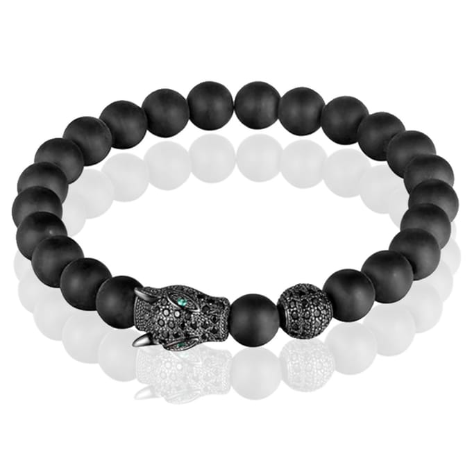 Memphis kralen armband Luipaard Zwart