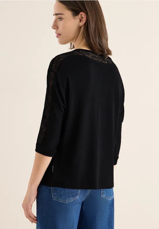 Dames-T-shirt met lange mouwen Cecil Batwing Burnout