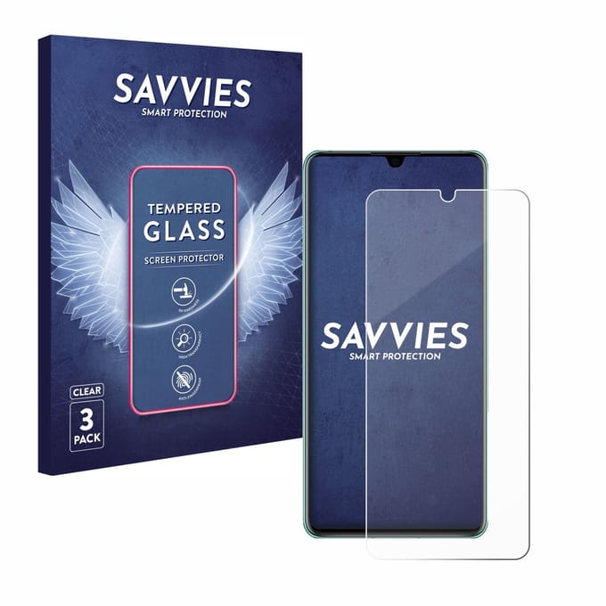 Savvies - Glas Screenprotector voor Huawei P30 - Gehard Beschermglas 9H 3 Stuks